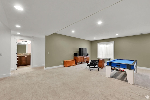 514 Rigby Rd, Farmington, UT 84025 - game room with light colored carpet and recessed lighting