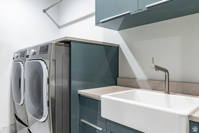 1621 E Box Elder Cir, Alpine, UT 84004 - washroom with washer and clothes dryer and cabinet space