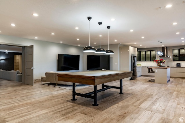 1621 E Box Elder Cir, Alpine, UT 84004 - recreation room with light wood-style floors and recessed lighting