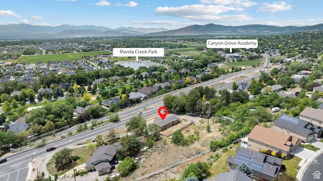 9096 N Canyon Rd, Cedar Hills, UT 84062 - aerial view of residential area featuring mountains