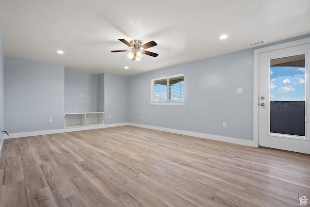 9096 N Canyon Rd, Cedar Hills, UT 84062 - unfurnished room with ceiling fan, light wood finished floors, and recessed lighting
