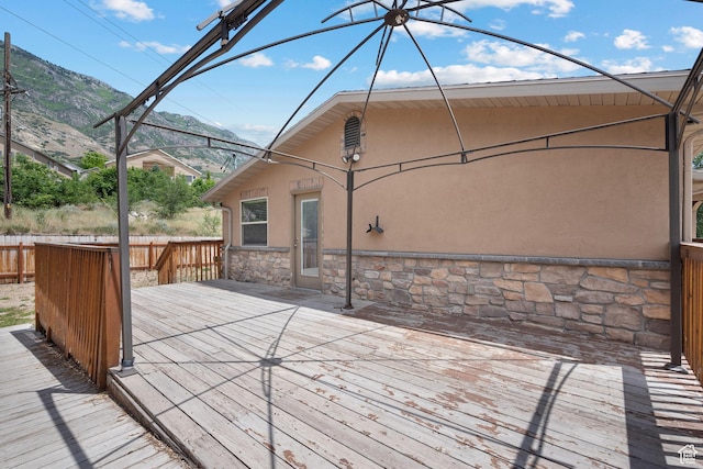 9096 N Canyon Rd, Cedar Hills, UT 84062 - wooden deck featuring a mountain view