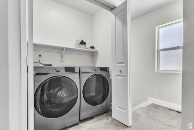 797 S Cowans Ct, Clearfield, UT 84015 - washroom with washing machine and clothes dryer and carpet floors