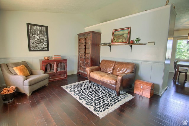 1657 N Lewis And Clark Dr, Centerville, UT 84014 - living room with a wainscoted wall, lofted ceiling, and wood finished floors