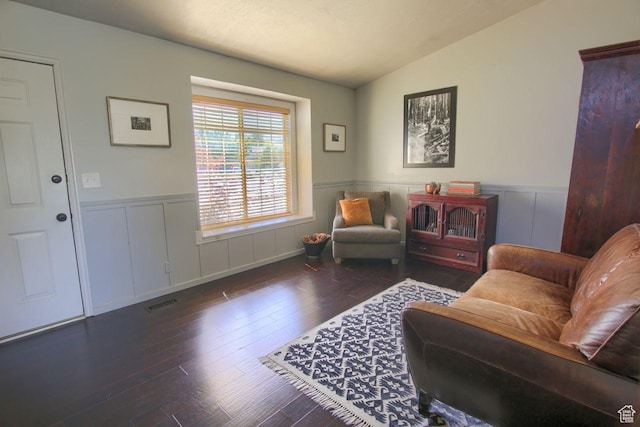 1657 N Lewis And Clark Dr, Centerville, UT 84014 - living area with wainscoting, hardwood / wood-style floors, and vaulted ceiling
