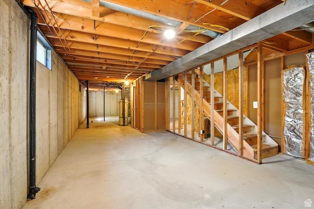 1520 N 1600 E, North Logan, UT 84341 - basement featuring stairs and water heater
