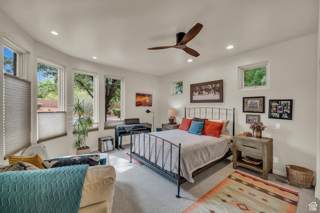 2255 Tuweap Dr N Unit 54, St George, UT 84770 - carpeted bedroom featuring recessed lighting and a ceiling fan