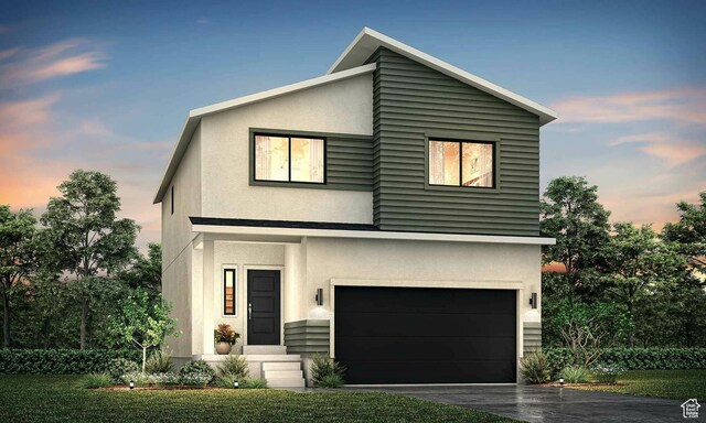 3527 W 4835 S Lot 29, Roy, UT 84067 - contemporary home with stucco siding, driveway, and an attached garage