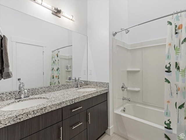 9217 S Holiday Bowl Ct E, Sandy, UT 84094 - bathroom with shower / bath combo and double vanity