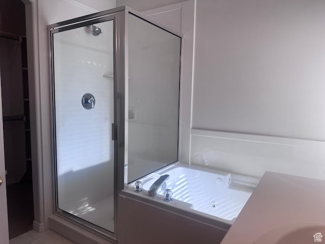 1730 N 350 W, North Ogden, UT 84414 - full bath with a stall shower, a bath, and tile patterned flooring