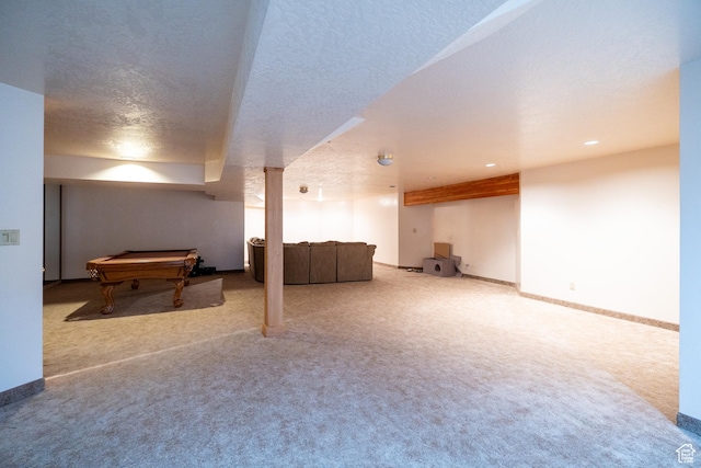 4163 S Beeman Rd, Moab, UT 84532 - finished basement featuring billiards table, carpet, and a textured ceiling