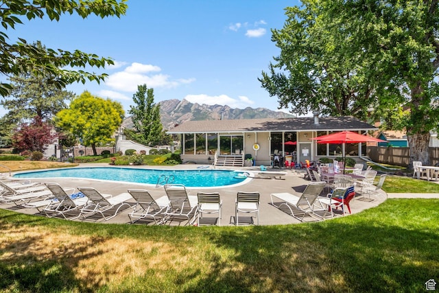 1870 E Monterey Dr, Salt Lake City, UT 84121 - community pool with a patio and a mountain view