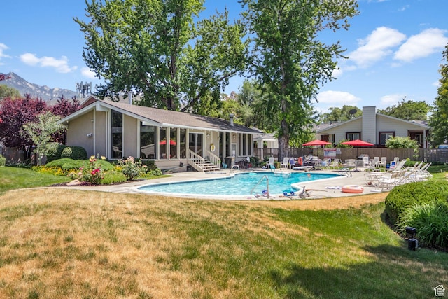 1870 E Monterey Dr, Salt Lake City, UT 84121 - community pool with a patio area and a mountain view