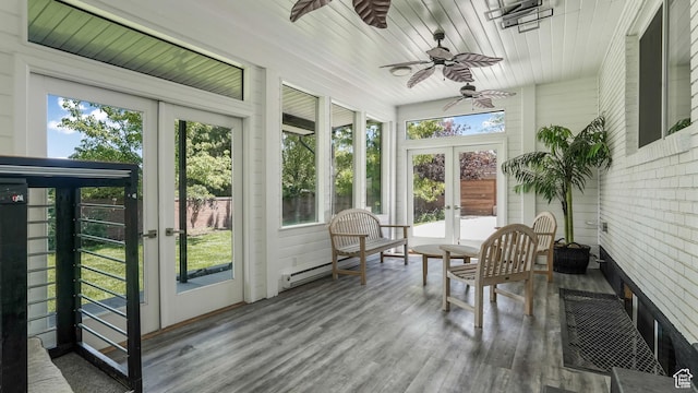 2550 W Lolene Cir, Taylorsville, UT 84129 - sunroom / solarium featuring french doors, plenty of natural light, and a ceiling fan