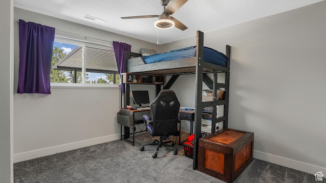 2550 W Lolene Cir, Taylorsville, UT 84129 - bedroom with an office area, carpet, and ceiling fan