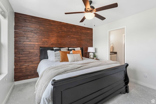 5124 W Stockfield Ln, Herriman, UT 84096 - carpeted bedroom with a ceiling fan and connected bathroom