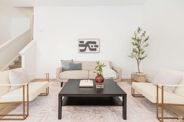 425 W Domain Ln, Grantsville, UT 84029 - living room with stairway and wood finished floors