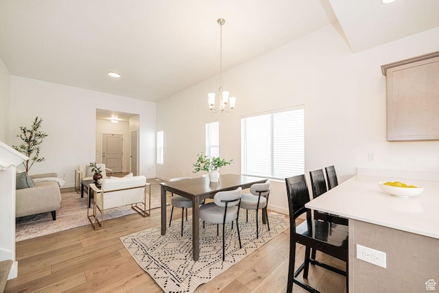 425 W Domain Ln, Grantsville, UT 84029 - dining area featuring light wood-style floors, a chandelier, and recessed lighting