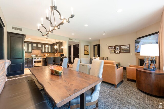 2100 W Frostwood Blvd Unit 4175, Park City, UT 84098 - dining room featuring a chandelier and recessed lighting