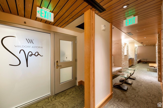 2100 W Frostwood Blvd Unit 4175, Park City, UT 84098 - corridor featuring wooden ceiling and recessed lighting
