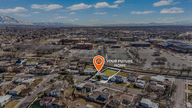 1901 W Kirkham Way S, Taylorsville, UT 84129 - aerial view of property and surrounding area featuring a mountainous background