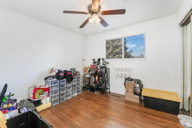 1901 W Kirkham Way S, Taylorsville, UT 84129 - playroom featuring wood finished floors and ceiling fan