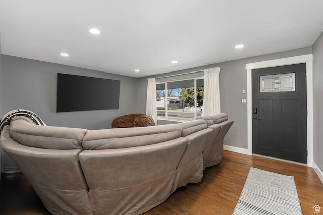1901 W Kirkham Way S, Taylorsville, UT 84129 - living area with dark wood-type flooring and recessed lighting