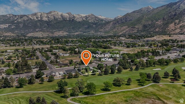 5077 W 11000 N, Highland, UT 84003 - aerial perspective of suburban area featuring a golf club and a mountainous background