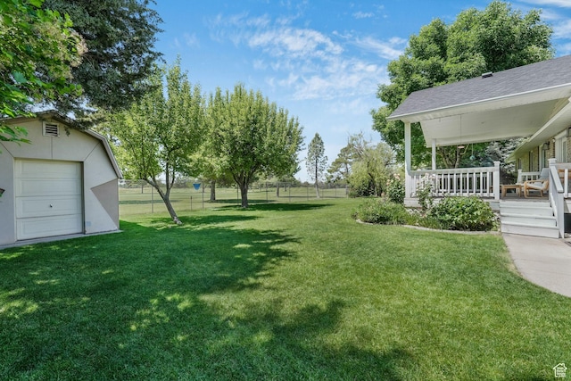 5077 W 11000 N, Highland, UT 84003 - view of yard with an outdoor structure and a porch