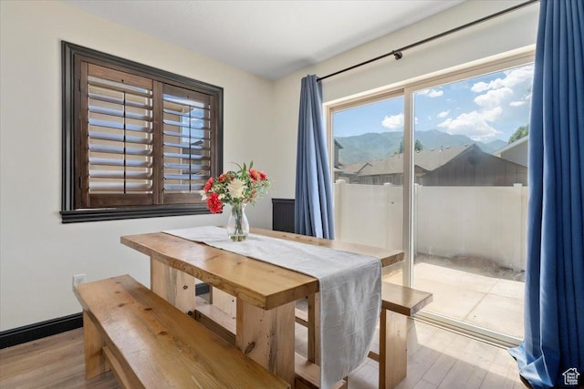 1025 N Apple Seed Ln, Santaquin, UT 84655 - dining area with wood finished floors and a mountain view