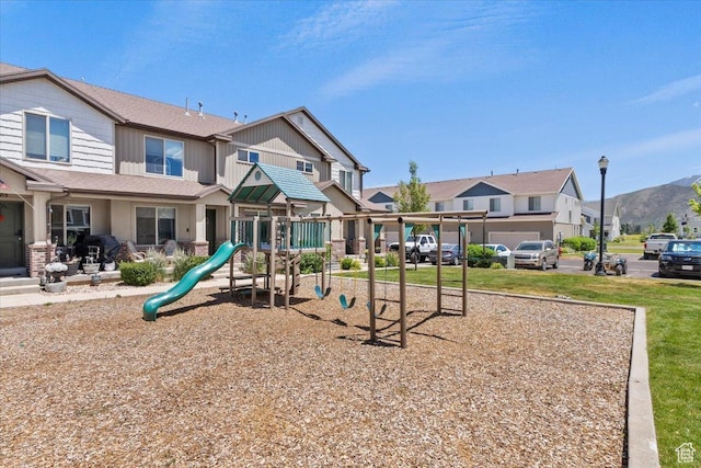 1025 N Apple Seed Ln, Santaquin, UT 84655 - communal playground featuring a mountain view and a residential view