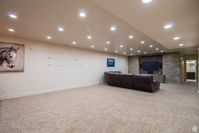 5818 N Cambridge Dr E, Mountain Green, UT 84050 - living area featuring light colored carpet and recessed lighting