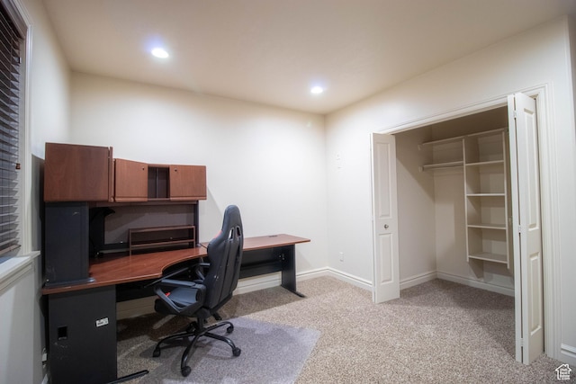 5818 N Cambridge Dr E, Mountain Green, UT 84050 - office area featuring light carpet and recessed lighting