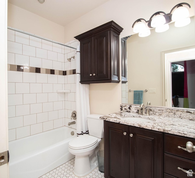 5818 N Cambridge Dr E, Mountain Green, UT 84050 - full bathroom with shower / bath combination with curtain and vanity