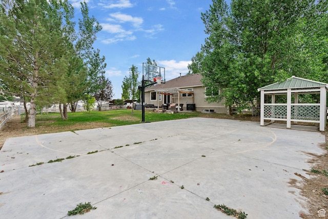 4212 N Majors St E, Eagle Mountain, UT 84005 - view of patio with basketball hoop and a gazebo