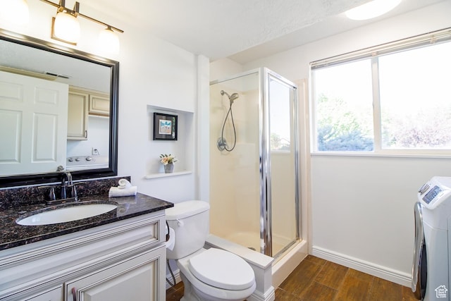 1536 N 150 W, Bountiful, UT 84010 - full bathroom with a stall shower, vanity, and wood finished floors
