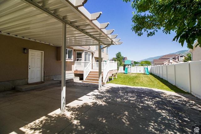 1536 N 150 W, Bountiful, UT 84010 - view of patio with a playground and a wooden deck