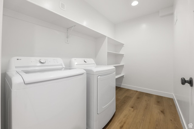 10243 S Dial Ct, South Jordan, UT 84009 - laundry area featuring separate washer and dryer and light wood-type flooring