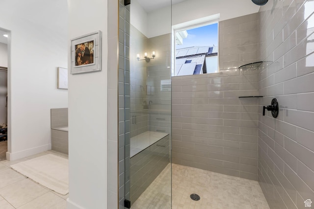 10243 S Dial Ct, South Jordan, UT 84009 - bathroom with tile patterned floors and tiled shower