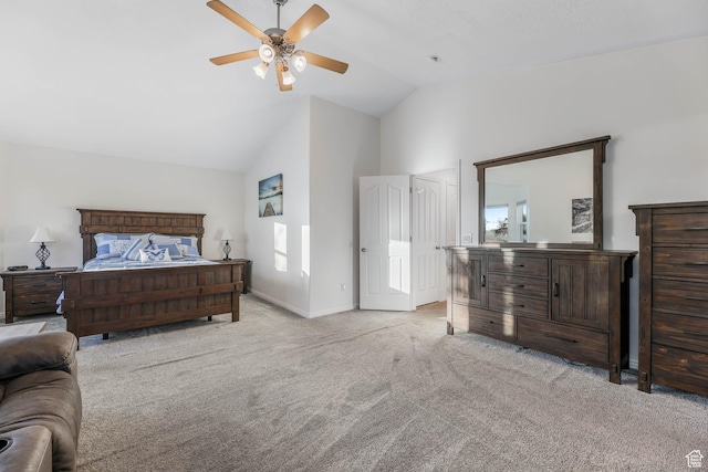 10314 S 3970 W, South Jordan, UT 84009 - bedroom with carpet, high vaulted ceiling, and ceiling fan