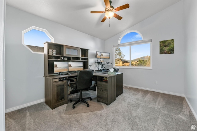 10314 S 3970 W, South Jordan, UT 84009 - carpeted home office featuring ceiling fan and lofted ceiling