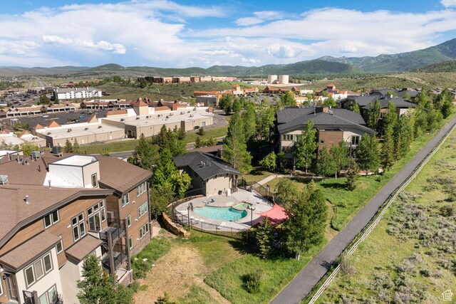 6785 N 2200 W Unit 207, Park City, UT 84098 - aerial perspective of suburban area featuring a pool and mountains