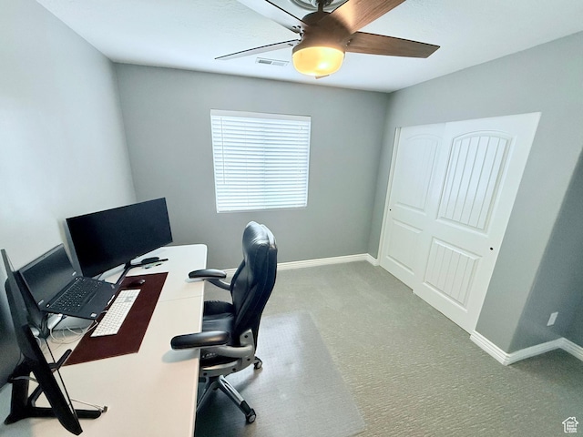 12887 S Wild Mare Way, Riverton, UT 84096 - office featuring ceiling fan and carpet flooring