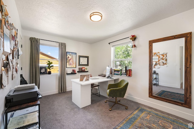 2500 E Simpson Ave S, Salt Lake City, UT 84109 - carpeted home office featuring a textured ceiling and baseboards