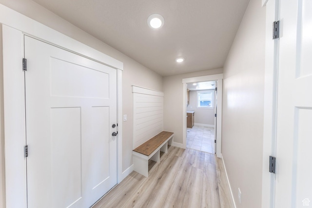 2864 N 3475 W, Plain City, UT 84404 - mudroom featuring light wood-style floors and recessed lighting