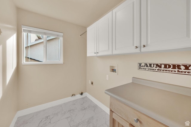 356 Warley Way, Stansbury Park, UT 84074 - washroom with cabinet space, electric dryer hookup, hookup for a washing machine, and light marble finish flooring