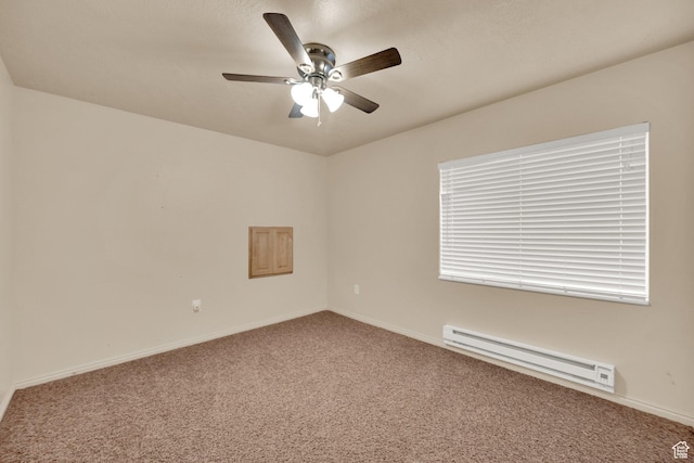 356 Warley Way, Stansbury Park, UT 84074 - carpeted empty room with a baseboard radiator and a ceiling fan