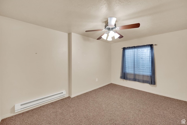 356 Warley Way, Stansbury Park, UT 84074 - spare room with a baseboard heating unit, carpet floors, and a ceiling fan