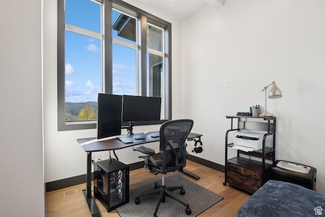 8960 Parleys Ln, Park City, UT 84098 - office area featuring wood finished floors and baseboards