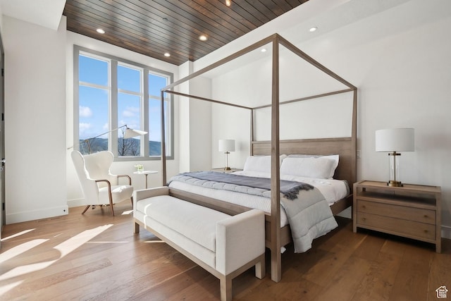 8960 Parleys Ln, Park City, UT 84098 - bedroom featuring hardwood / wood-style floors, recessed lighting, and wooden ceiling